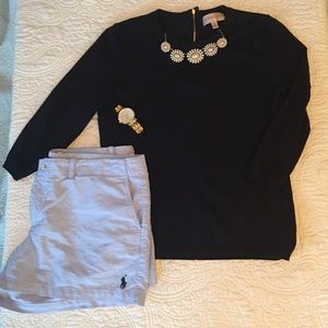 Philosophy three quarter sleeve navy sweater